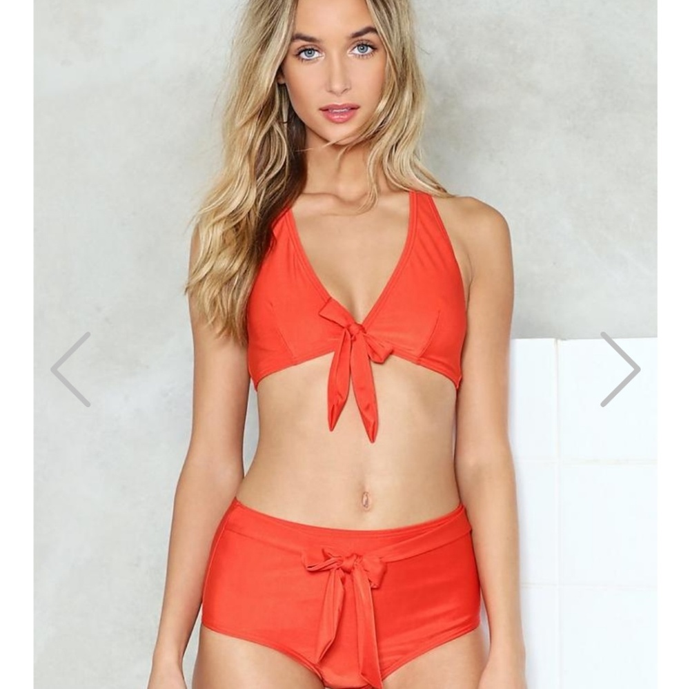 NASTYGAL high waisted orange bikini *never worn*